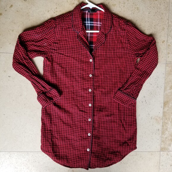 Red & black checkered button down shirt by Forever 21 (S) - Picture 1 of 4